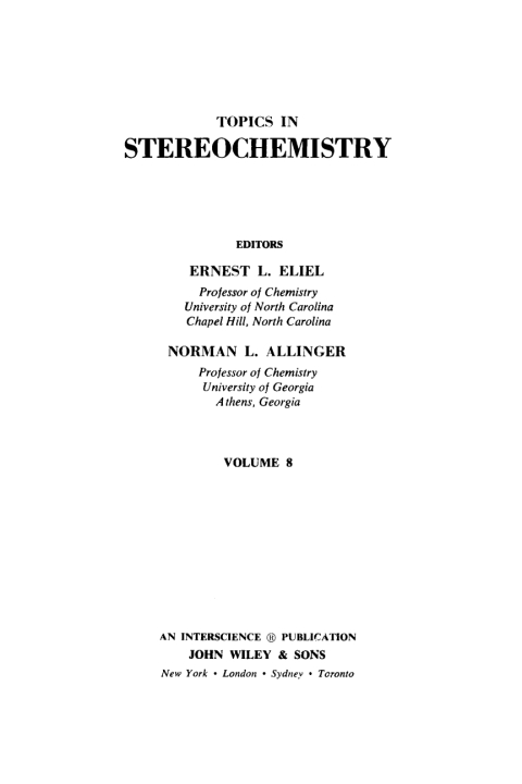 Cover image for book Topics in Stereochemistry