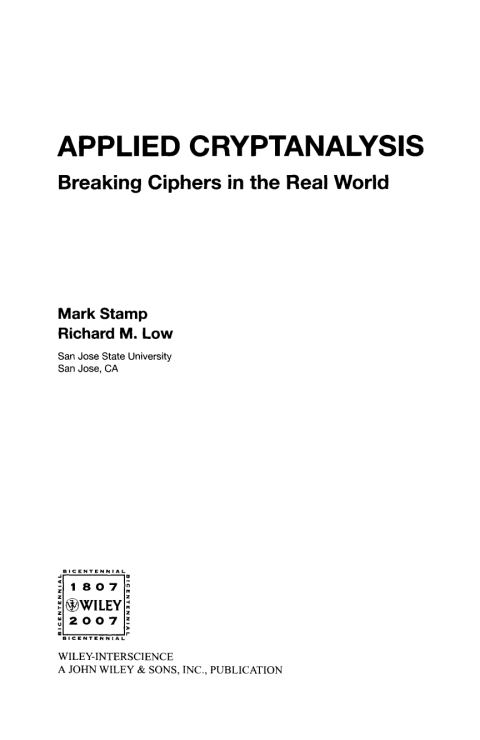 Cover image for book Applied Cryptanalysis: Breaking Ciphers in the Real World