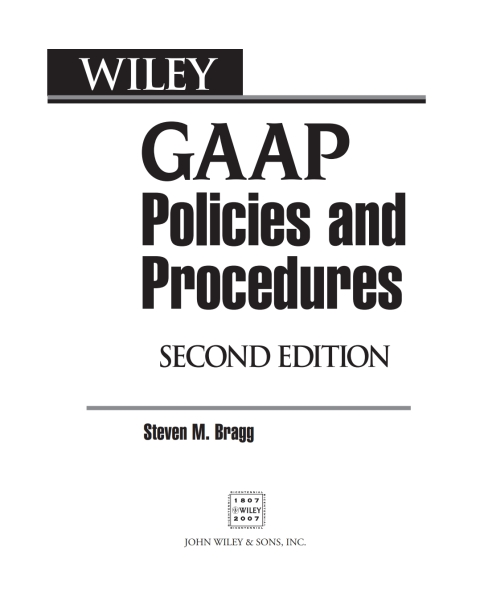Cover image for book Wiley GAAP Policies and Procedures