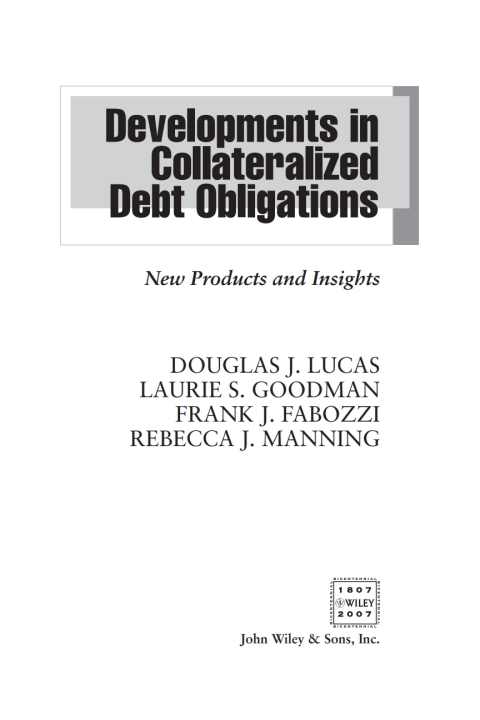 Cover image for book Developments in Collateralized Debt Obligations