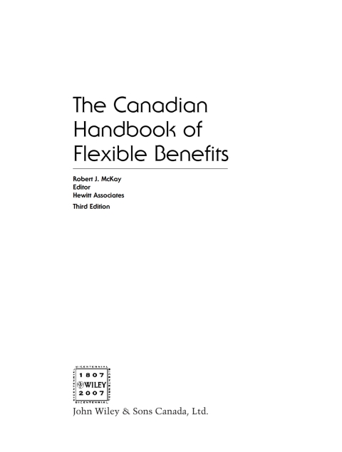 Cover image for book Canadian Handbook of Flexible Benefits