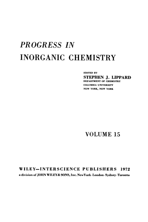 Cover image for book Progress in Inorganic Chemistry