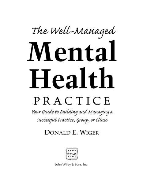 Cover image for book The Well-Managed Mental Health Practice