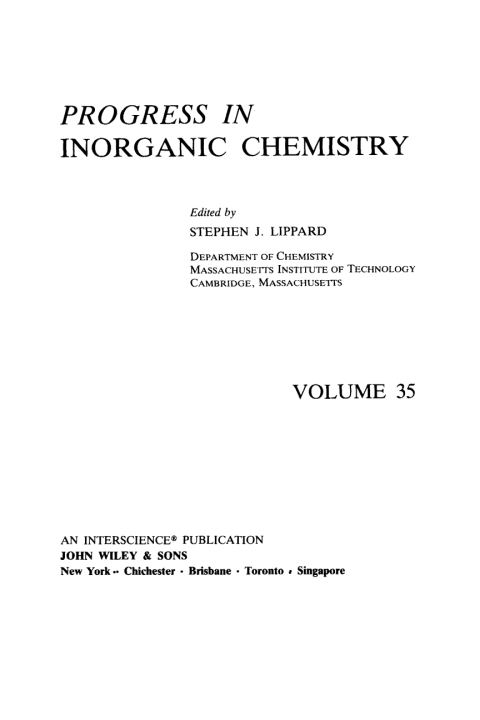 Cover image for book Progress in Inorganic Chemistry