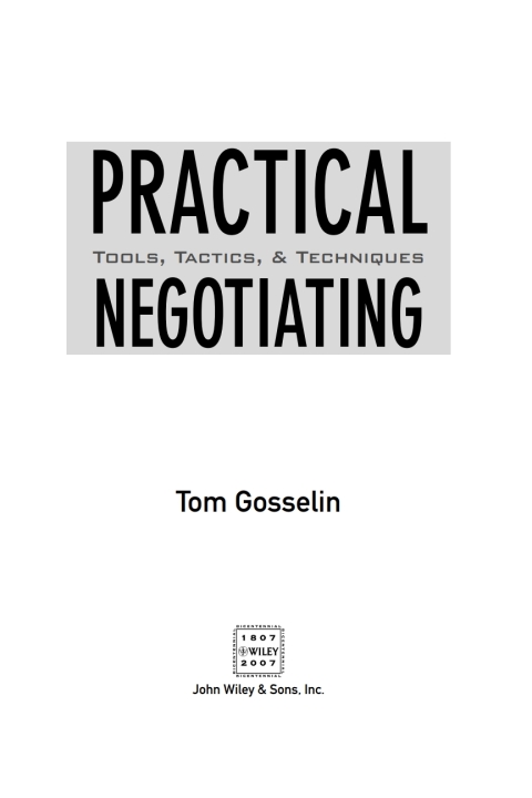 Cover image for book Practical Negotiating