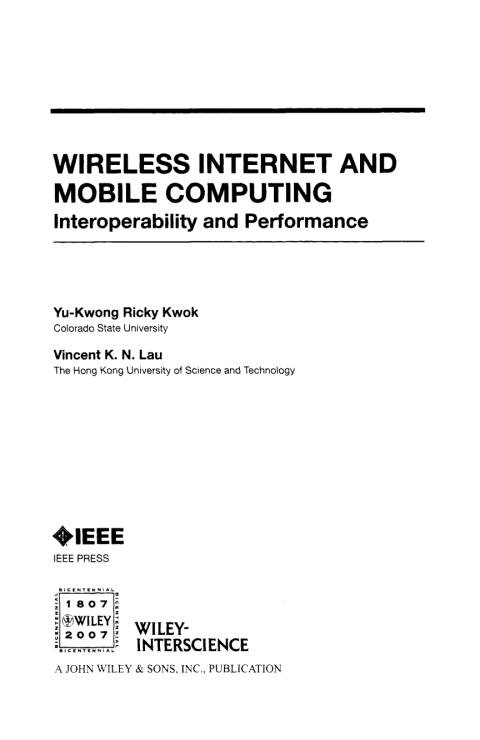 Wireless Internet and Mobile Computing 