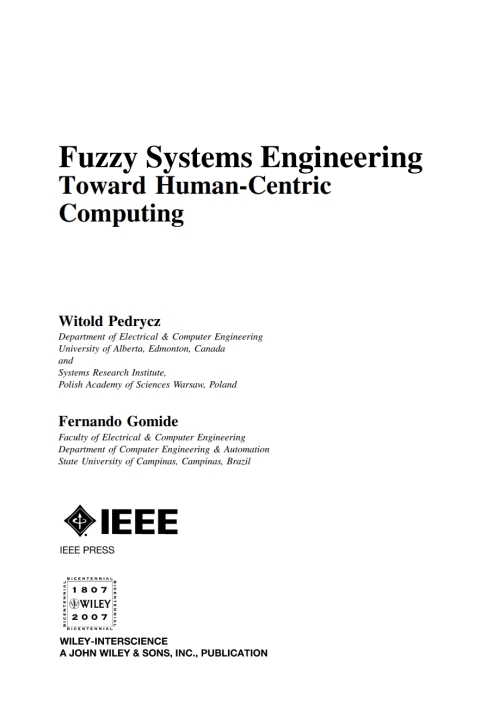 Cover image for book Fuzzy Systems Engineering: Toward Human-Centric Computing