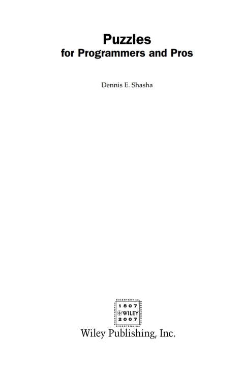 Cover image for book Puzzles for Programmers and Pros