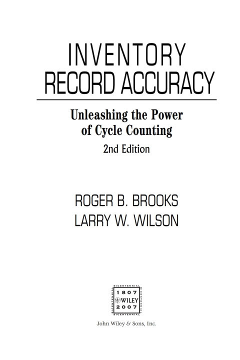Cover image for book Inventory Record Accuracy
