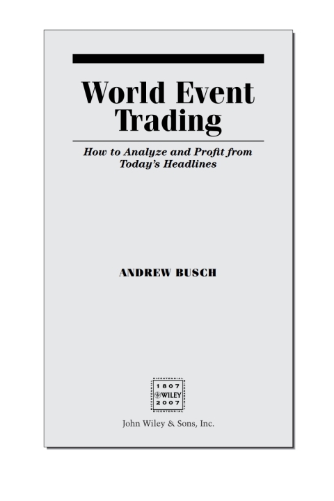 Cover image for book World Event Trading