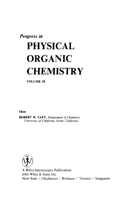 Cover image for book Progress in Physical Organic Chemistry