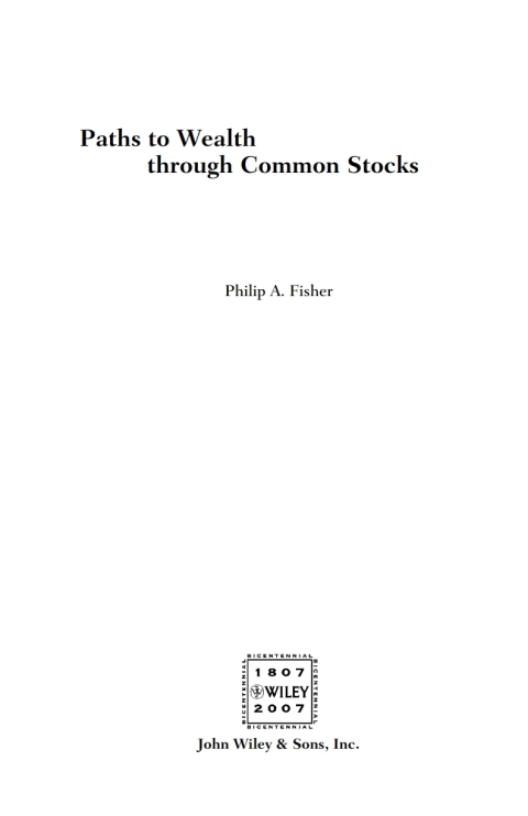 Cover image for book Paths to Wealth Through Common Stocks