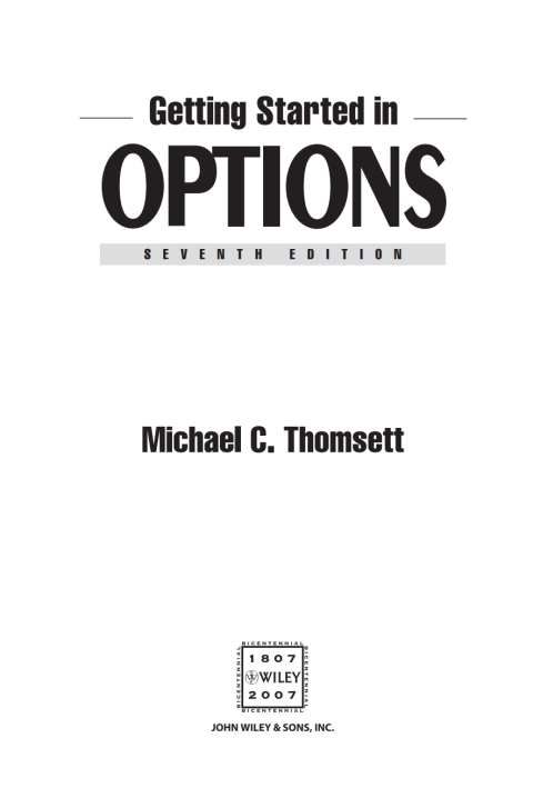 Cover image for book Getting Started in Options