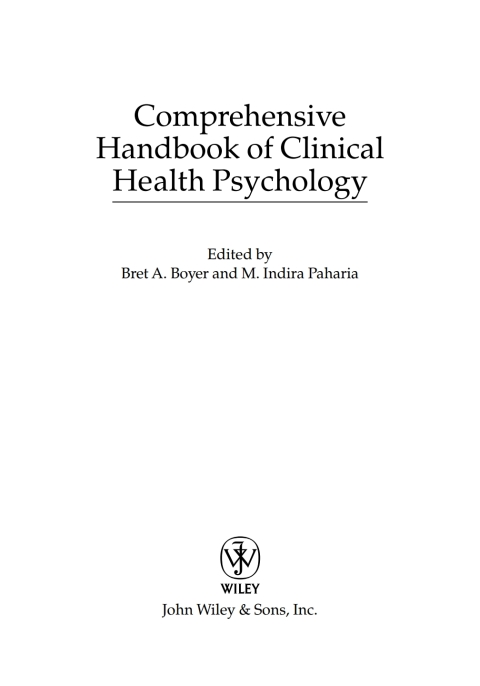 Cover image for book Comprehensive Handbook of Clinical Health Psychology