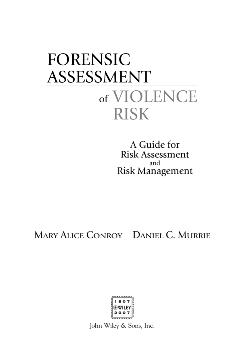 Cover image for book Forensic Assessment of Violence Risk