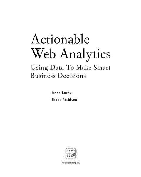 Cover image for book Actionable Web Analytics
