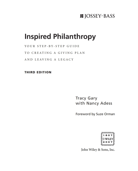 Cover image for book Inspired Philanthropy