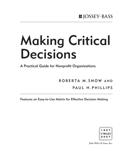 Cover image for book Making Critical Decisions