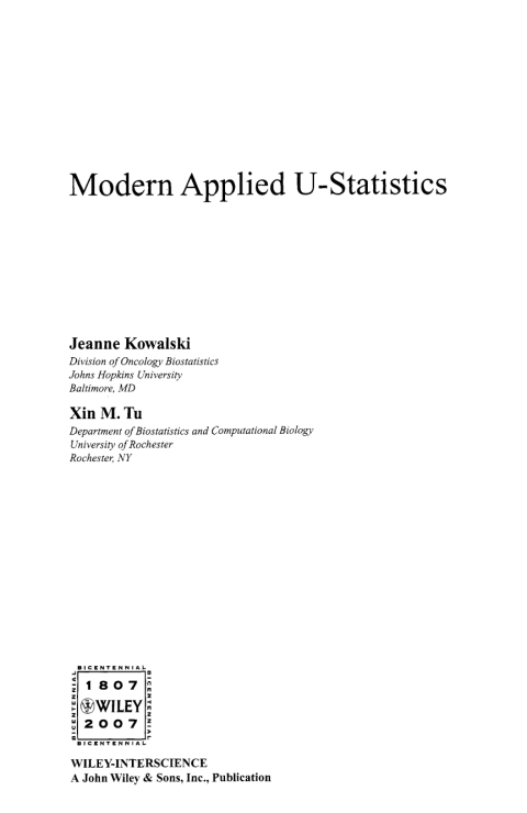 Cover image for book Modern Applied U-Statistics