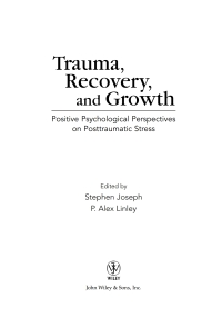 Cover image: Trauma, Recovery, and Growth 1st edition 9780470075029