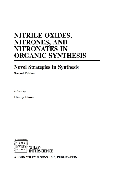 Cover image for book Nitrile Oxides, Nitrones and Nitronates in Organic Synthesis