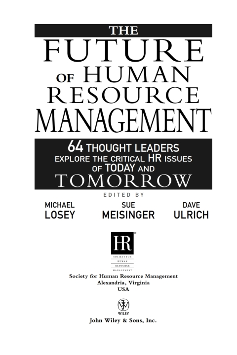 Cover image for book The Future of Human Resource Management