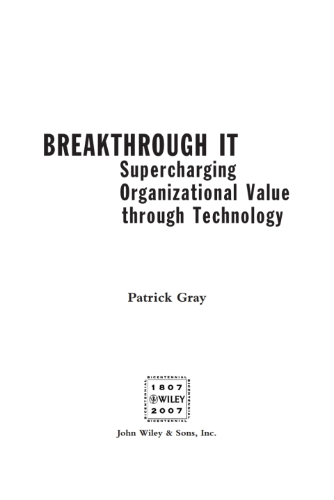 Cover image for book Breakthrough IT