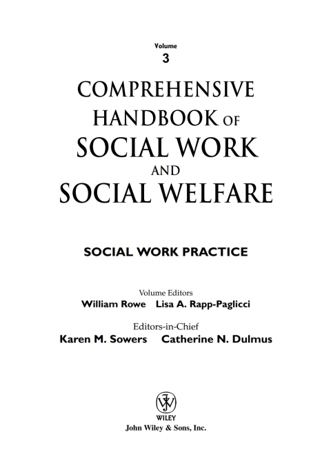 Comprehensive Handbook of Social Work and Social Welfare, Social Work Practice 