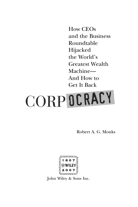 Cover image for book Corpocracy