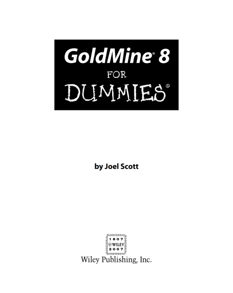 Cover image for book GoldMine 8 For Dummies