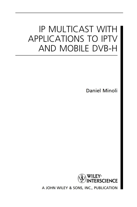 Cover image for book IP Multicast with Applications to IPTV and Mobile DVB-H