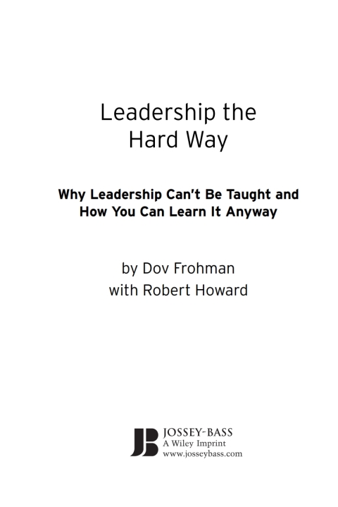 Cover image for book Leadership the Hard Way
