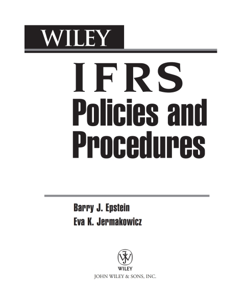 Cover image for book IFRS Policies and Procedures