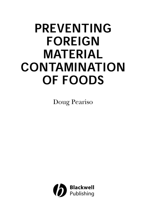 Cover image for book Preventing Foreign Material Contamination of Foods