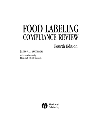 Food Labeling Compliance Review