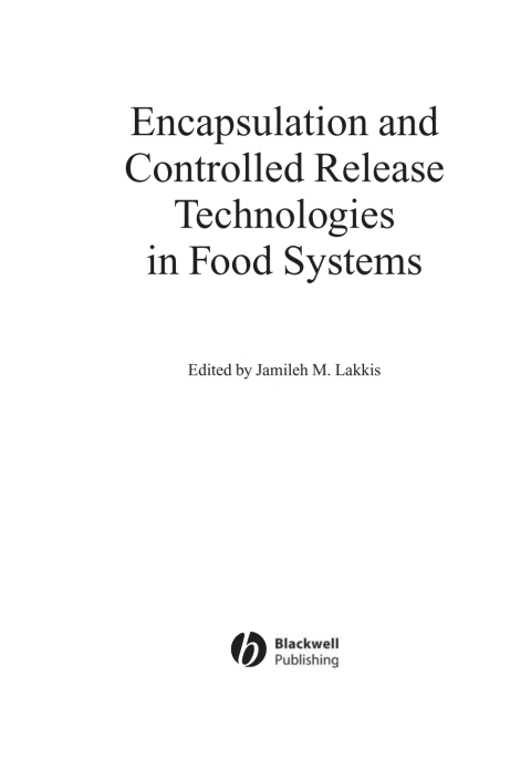 Cover image for book Encapsulation and Controlled Release Technologies in Food Systems