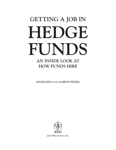 Cover image for book Getting a Job in Hedge Funds: An Inside Look at How Funds Hire