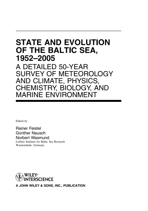 Cover image for book State and Evolution of the Baltic Sea, 1952-2005
