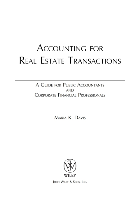Cover image for book Accounting for Real Estate Transactions
