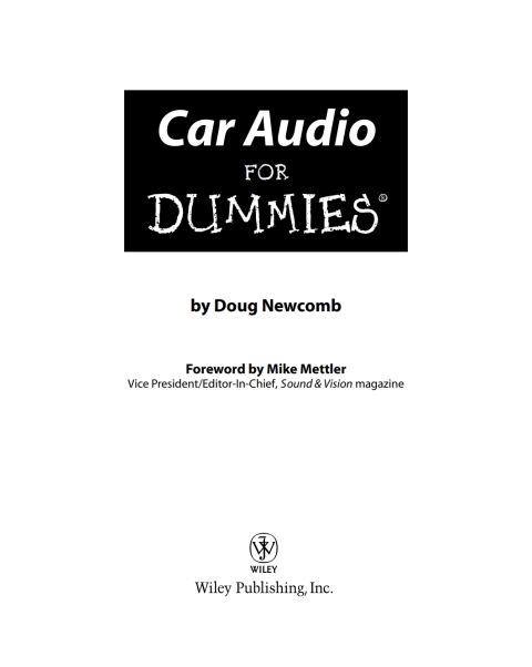Cover image for book Car Audio For Dummies