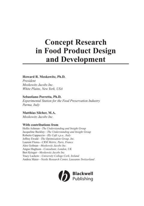 Cover image for book Concept Research in Food Product Design and Development