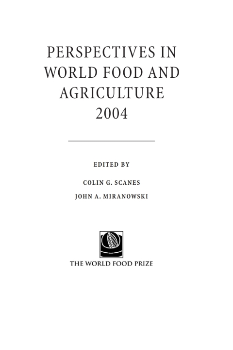 Cover image for book Perspectives in World Food and Agriculture 2004