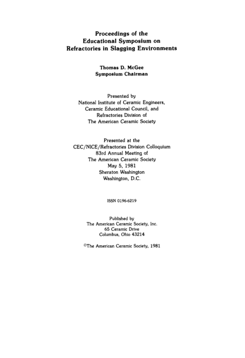 Cover image for book Refractories