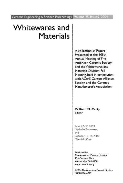 Cover image for book Whitewares and Materials