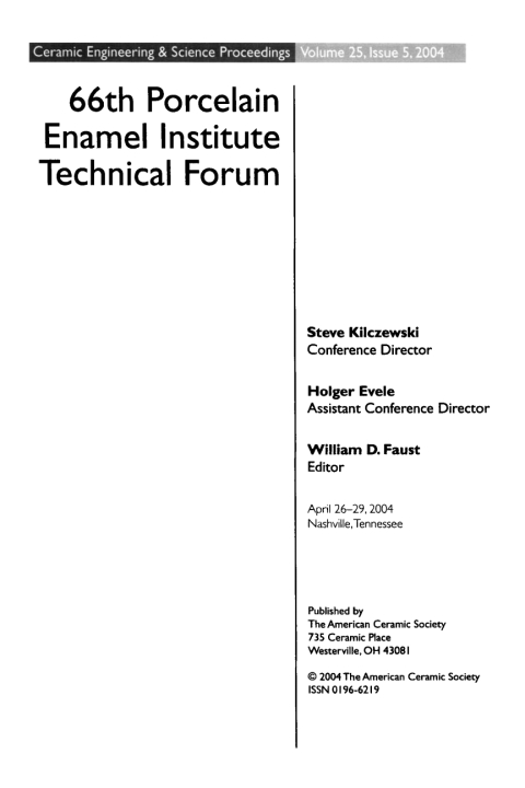 Cover image for book 66th Porcelain Enamel Institute Technical Forum