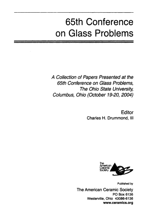 65th Conference on Glass Problems 