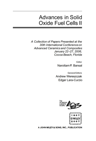Advances in Solid Oxide Fuel Cells II