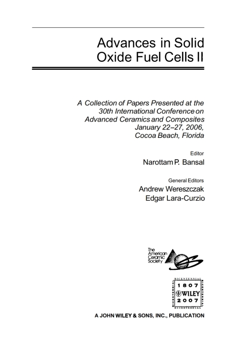 Cover image for book Advances in Solid Oxide Fuel Cells II