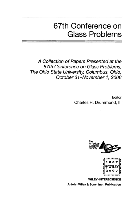 67th Conference on Glass Problems 
