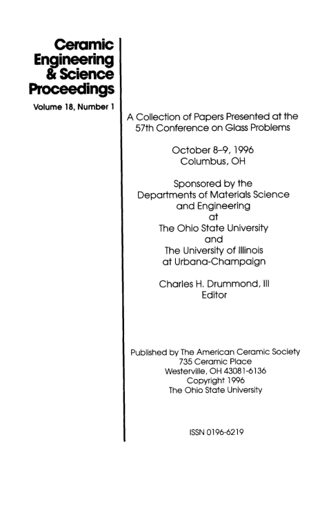 Cover image for book 57th Conference on Glass Problems